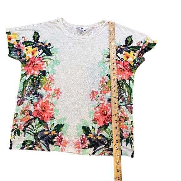 Tommy Bahamas Floral Linen Shirt. Short Sleeves. Semi Sheer. Side M. Great Cond! - Picture 7 of 8